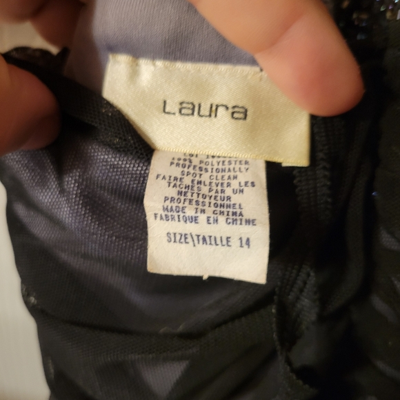 Laura Women's Size 14 Halter Mesh Lavender Sequin Below Knee Occasion Dress - Picture 5 of 5